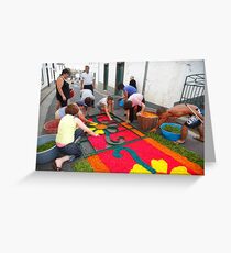 Making flower carpets Greeting Card