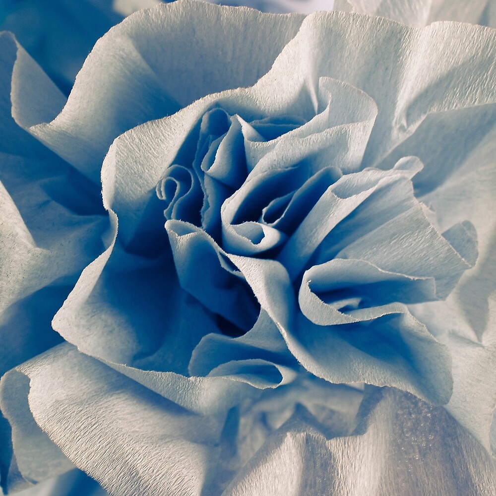 "Blue paper rose" by LoraSi Redbubble