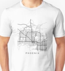 Phoenix AZ Minimalist City Street Map Dark Design Unisex T-Shirt