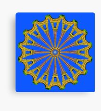 Eiffel Wheel - yellow on blue Canvas Print