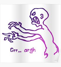 Grr Argh Monster Ombre Colours - Buffy the Vampire Slayer, Mutant Enemy, 90s, BTVS, Zombie, Joss Whedon, Buffyverse, Monster, Vampire, Grrr Arrgh Poster