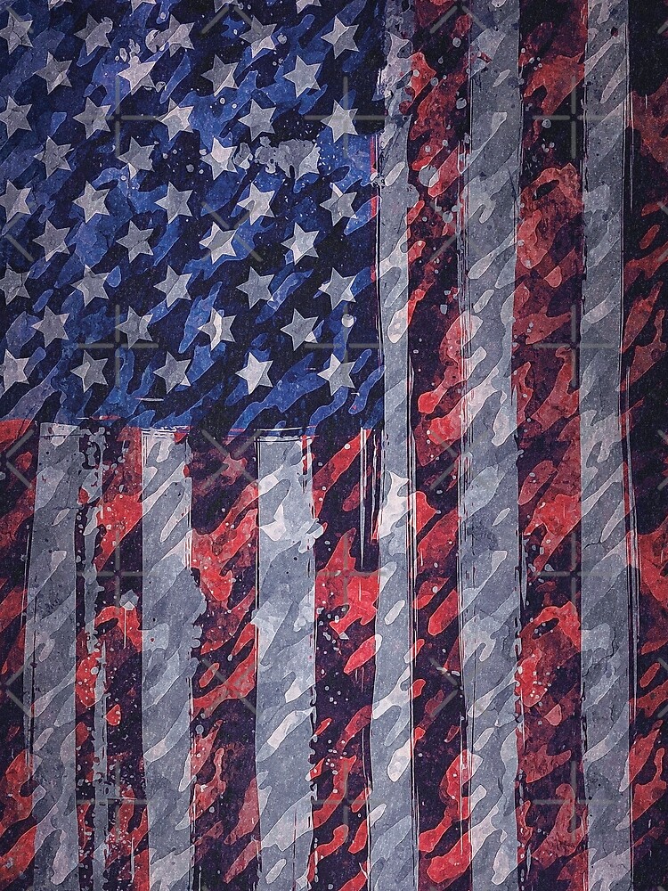 Rustic American Flag by BethsdaleArt