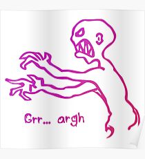 Grr Argh Monster Ombre Colours - Buffy the Vampire Slayer, Mutant Enemy, 90s, BTVS, Zombie, Joss Whedon, Buffyverse, Monster, Vampire, Grrr Arrgh Poster