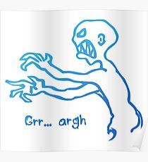 Grr Argh Monster Ombre Colours - Buffy the Vampire Slayer, Mutant Enemy, 90s, BTVS, Zombie, Joss Whedon, Buffyverse, Monster, Vampire, Grrr Arrgh Poster