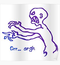 Grr Argh Monster Ombre Colours - Buffy the Vampire Slayer, Mutant Enemy, 90s, BTVS, Zombie, Joss Whedon, Buffyverse, Monster, Vampire, Grrr Arrgh Poster