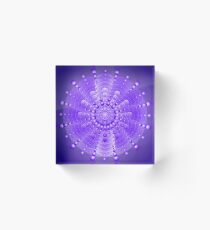 Violet Light Healing Mandala Acrylic Block