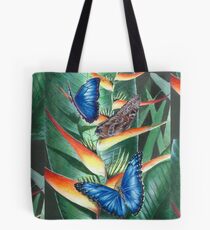 heliconia and morphos Tote Bag
