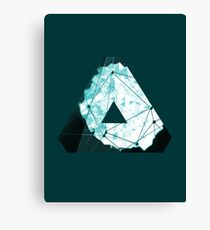 Abstract Geometry: Ocean Crystal (Ice Blue) Canvas Print