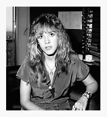 stevie nicks - black and white Photographic Print