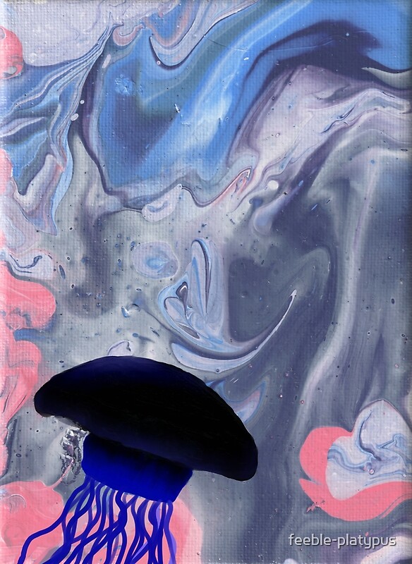 "Jellyfish Fluid art" by feebleplatypus Redbubble