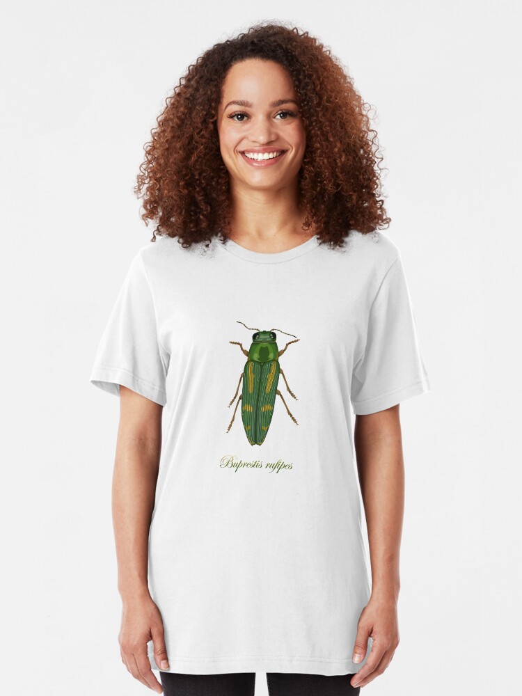Alternate view of Buprestis rufipes - Red-legged Buprestis beetle Slim Fit T-Shirt