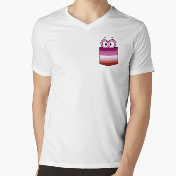 In a Heartbeat - Lesbian Flag Pocket V-Neck T-Shirt