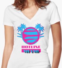 Hotline Miami: Vice Women's Fitted V-Neck T-Shirt