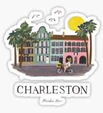 Charleston South Carolina Regenbogen Zeile Sticker