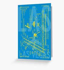 LAS Las Vegas Airport Diagram | Aviation Art Gift for Airport Buff, Frequent Flyer, Travel Fanatic Greeting Card