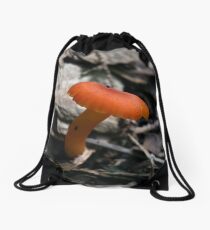 Orange Mushroom Drawstring Bag