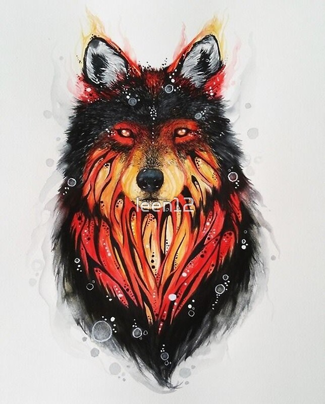 Flaming Wolf By Leen12 Redbubble