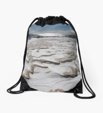 Caught in a Drift Drawstring Bag