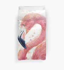 Flamingo Watercolor Duvet Cover