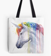 Rainbow Unicorn Watercolor Tote Bag