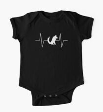 Cute Fox Heartbeat EKG Pulse Rate Wave T-Shirt One Piece - Short Sleeve