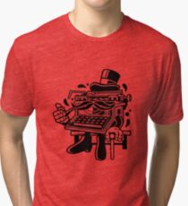 Typewriter Cartoon Character Tri-blend T-Shirt