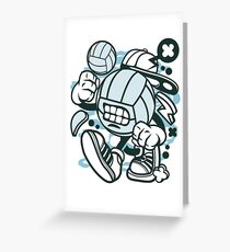 Volley Ball Cartoon Character Greeting Card