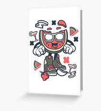 Watermelon Cartoon Character Greeting Card