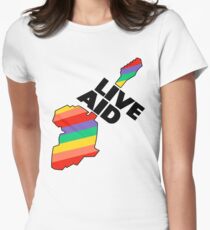 Live Aid Pflaster Hilfe Symbol Tailliertes T-Shirt für Frauen