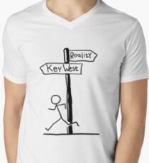 Funny Signpost Themed Key West Design Men's V-Neck T-Shirt