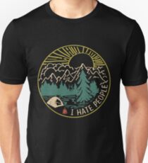 I hate people camping hiking Slim Fit T-Shirt