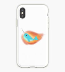 Fliegendes flammendes Narwal-Aqua iPhone-Hülle & Cover