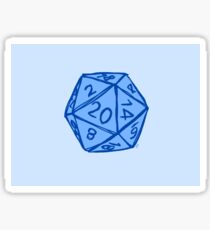 Blue d20 dice Sticker