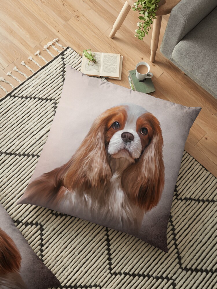 Drawing Dog Breed Cavalier King Charles Spaniel Floor Pillow By Bonidog