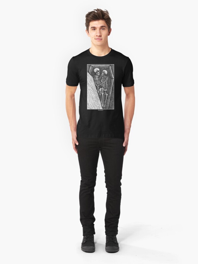 Alternate view of Toujours - Skeleton Lovers Pointilism Slim Fit T-Shirt