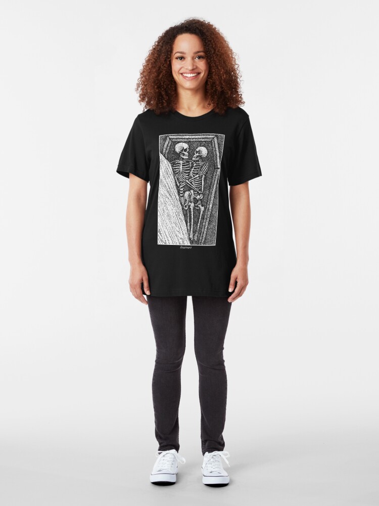 Alternate view of Toujours - Skeleton Lovers Pointilism Slim Fit T-Shirt