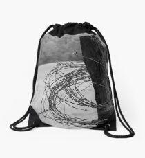 Farm Fence Drawstring Bag