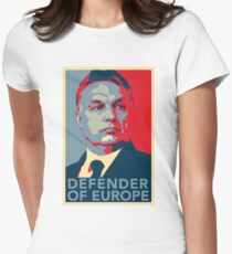 Viktor Orbán Orban HOPE Defender of Europe Hungarian Prime Minister Hungary Flag Deus Vult Build the wall HD HIGH QUALITY ONLINE STORE Fitted T-Shirt