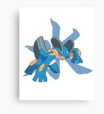 Swampert With Water Kanji Canvas Print