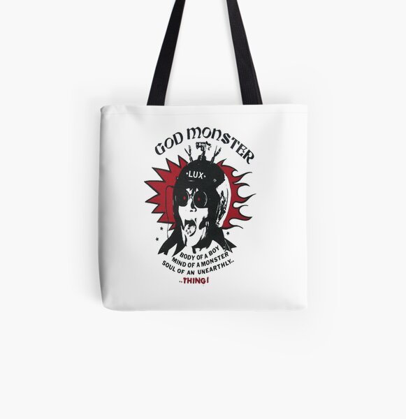 THE CRAMPS BLACK COTTON TOTE BAG LUX INTERIOR PSYCHOBILLY PUNK HORROR B-MOVIE
