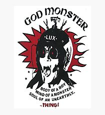 LUX INTERIOR T SHIRT - GOD MONSTER! Photographic Print