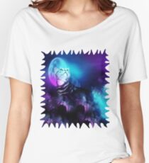Pandora Silver Bengal Kitty Cat of the Moonlit Night Women's Relaxed Fit T-Shirt