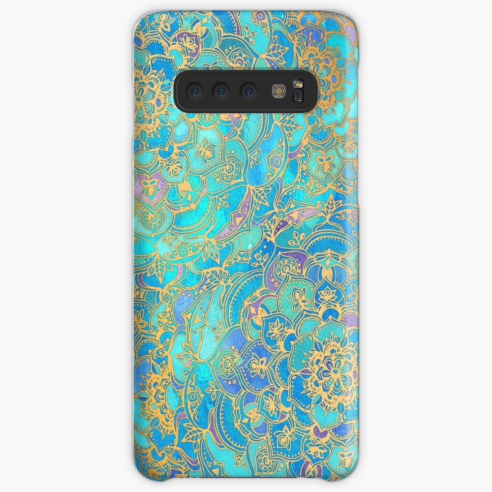 Sapphire & Jade Stained Glass Mandalas Case & Skin for Samsung Galaxy