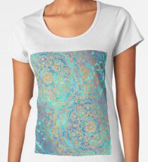 Sapphire & Jade Stained Glass Mandalas Premium Scoop T-Shirt