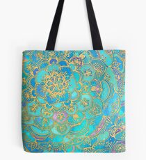 Sapphire & Jade Stained Glass Mandalas Tote Bag