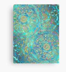 Sapphire & Jade Stained Glass Mandalas Canvas Print