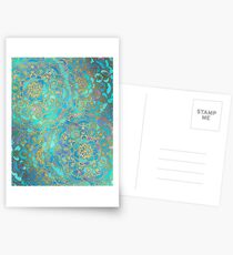 Saphir und Jade Glasmalerei Mandalas Postkarten