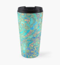 Sapphire & Jade Stained Glass Mandalas Travel Mug