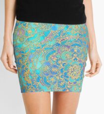 Sapphire & Jade Stained Glass Mandalas Mini Skirt