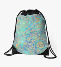 Saphir und Jade Glasmalerei Mandalas Turnbeutel